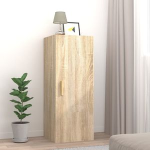 Wandkast 34,5x34x90 cm bewerkt hout sonoma eikenkleurig