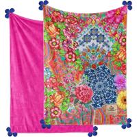 Plaid Hapiness Polyester Nr.8057 - Multi - 150x200cm - Bloem Maat: 150x200cm