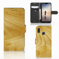 Huawei P20 Lite Book Style Case Licht Hout - thumbnail