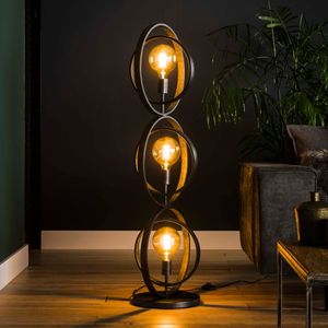 Vloerlamp Tricia 3-lamps, 124cm - Zwart