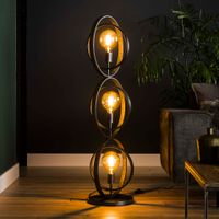 Vloerlamp Tricia 3-lamps, 124cm - Zwart - thumbnail