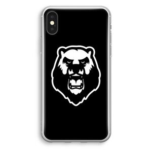 Angry Bear (black): iPhone X Transparant Hoesje