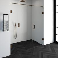 Sanituba Complete Profielloze Nisdeur 2-delig 180cm met 70cm deur koper