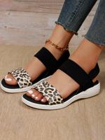 Summer Plain Synthetic Leather Slide Sandals