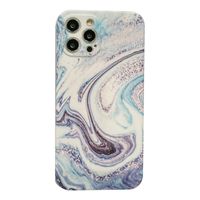 iPhone SE 2022 hoesje - Backcover - Marmer - Marmerprint - TPU - Blauw/Paars