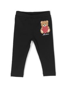 Moschino Kids legging en coton à imprimé ourson - Noir