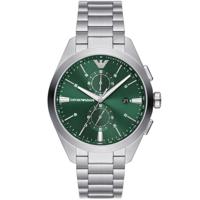 Emporio Armani AR11480 Horloge Claudio Chrono staal zilverkleurig-groen 43 mm