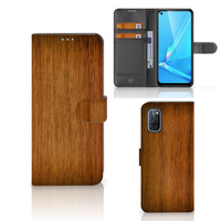 OPPO A72 | OPPO A52 Book Style Case Donker Hout - thumbnail