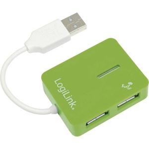 LogiLink USB 2.0 4-Port Hub 480 Mbit/s Groen