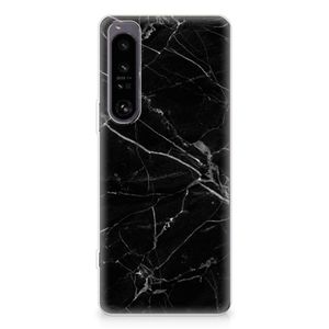 Sony Xperia 1 IV TPU Siliconen Hoesje Marmer Zwart - Origineel Cadeau Vader