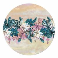 Muurcirkel Tropical Dream Flowers 120 White PVC Ophangsysteem