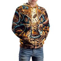 grafisch oktoberfest bier herenmode 3d print hoodie vakantie streetwear hoodies donkergeel hooded print fleece winter lente herfst designer sweatshirt met capuchon Lightinthebox - thumbnail