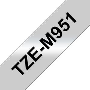 Labeltape metallic Brother TZe, TZ TZe-M951 Tapekleur: Zilver (mat) Tekstkleur:Zwart 24 mm 8 m