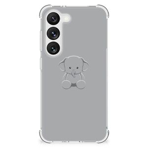 Samsung Galaxy S23 Stevig Bumper Hoesje Grijs Baby Olifant