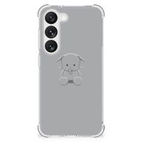 Samsung Galaxy S23 Stevig Bumper Hoesje Grijs Baby Olifant - thumbnail