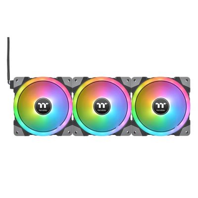 Thermaltake CL-F143-PL12SW-A PC-ventilator Zwart, Transparant, RGB (b x h x d) 120 x 120 x 25 mm Incl. RGB-verlichtingsbesturing