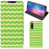 Xiaomi Mi 9 Hoesje met Magneet Waves Green