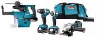 Makita DLX4103W 18 V Combiset voor allround boor-, schroef- en slijpwerk 3x 5,0 Ah accu&apos;s - DLX4103W