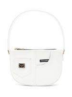 Dolce & Gabbana Kids sac porté épaule verni à plaque logo - Blanc