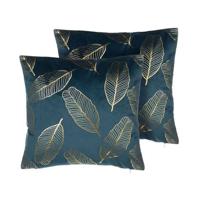 Beliani-FREESIA -Sierkussen set van 2-Blauw-45 x 45 cm-Fluweel