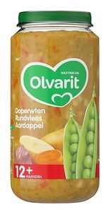 Olvarit Doperwten rundvlees aardappels 12M11 (250 gr)