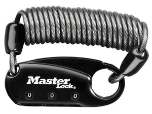 Masterlock Combinatie Carabineslot kabel zwart - 1551EURDBLK 1551EURDBLK