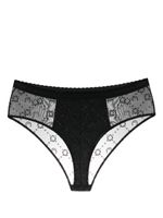 Marine Serre culotte en mesh à motif monogrammé floqué - Noir