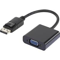 Renkforce RF-4212174 DisplayPort/VGA Adapter [1x DisplayPort stekker - 1x VGA-bus] Zwart Vergulde steekcontacten 12.0