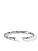 David Yurman bracelet en argent sterling Cable Classics serti de perles et de diamants