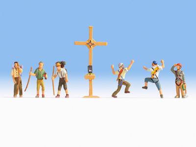 NOCH 36874 N Bergbeklimmers met bergkruis figuren Geverfd, Staand