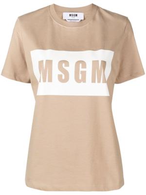 MSGM T-shirt met logoprint - Beige