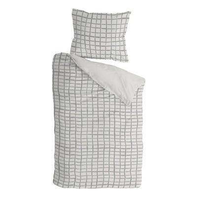 Byrklund Crossing Blocks Dekbedovertrek - 1-persoons (140x200/220 Cm + 1 Sloop) - Katoen - Wit / Antraciet Byrklund Crossing Blocks Dekbedovertrek - 1-persoons (140x200/220 Cm + 1 Sloop) - Katoen - Wit / Antraciet