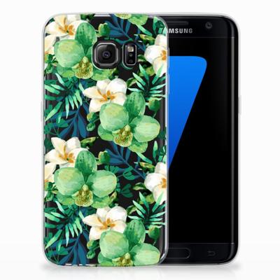 Samsung Galaxy S7 Edge TPU Case Orchidee Groen