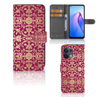 Wallet Case OPPO Reno8 Barok Pink - thumbnail