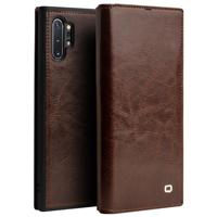Qialino - echt lederen luxe wallet hoes - Samsung Galaxy Note 10 Plus - Bruin