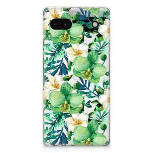 Google Pixel 6A TPU Case Orchidee Groen