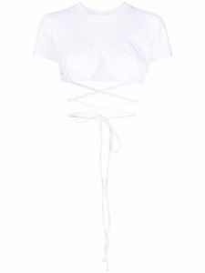 Jacquemus haut Le T-Shirt Baci à coupe crop - Blanc