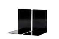 MAUL Boekensteun, registersteun van metaal, 2 stuks, boekenhouder, organizer voor kinderen, boeken, kantoor, plank, boekensteun van stevig metaal in stijlvol design, 24 x 16 x 24 cm, zwart