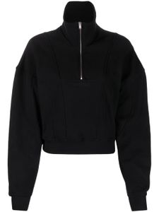 Saint Laurent sweat crop à empiècements contrastants - Noir