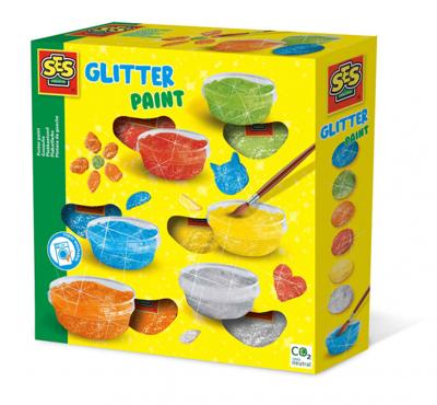 SES plakkaatverf Glitter junior acryl 6-delig