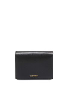 Jil Sander logo-stamp leather card holder - Noir