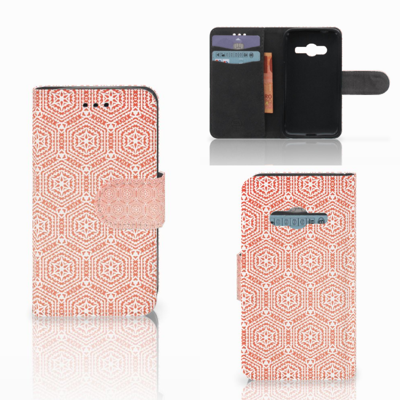 Samsung Galaxy Trend 2 Telefoon Hoesje Pattern Orange Samsung Galaxy Trend 2 Telefoon Hoesje Pattern Orange