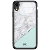 iPhone XR glazen hoesje ontwerpen - Marmer blauw