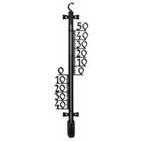 Buitenthermometer - kunststof - 47 cm - zwart   -