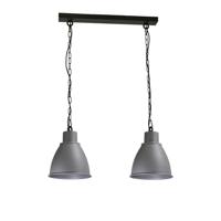 Masterlight Stoere eettafel hanglamp Industria 2x27 2-lichts zwart met betongrijs 2007-00-00-K-70-2 - thumbnail