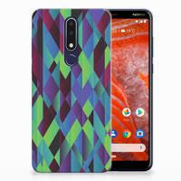 Nokia 3.1 Plus TPU Hoesje Abstract Green Blue