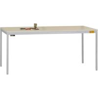 Manuflex LD1916.9006 ESD ESD-werktafel UNIDESK met kunststof plaat, onderstel aluzilver vergelijkbaar met RAL 9006, bxdxh = 1600 x 800 x 723-733 mm