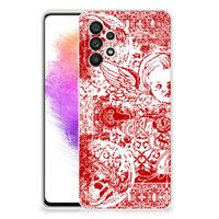 Silicone Back Case Samsung Galaxy A73 5G Angel Skull Rood