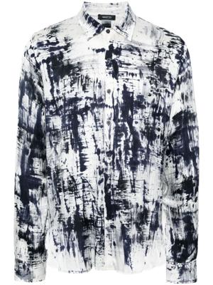 Avant Toi Overhemd met abstracte print - Beige