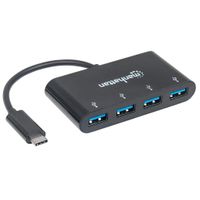 Manhattan 162746 interface hub USB 3.2 Gen 1 (3.1 Gen 1) Type-C 5000 Mbit/s Zwart - thumbnail